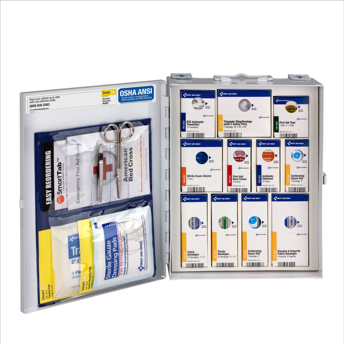 First Aid Only 25 Person Medium Metal SmartCompliance Cabinet W/O Medications 1050-FAE-0103