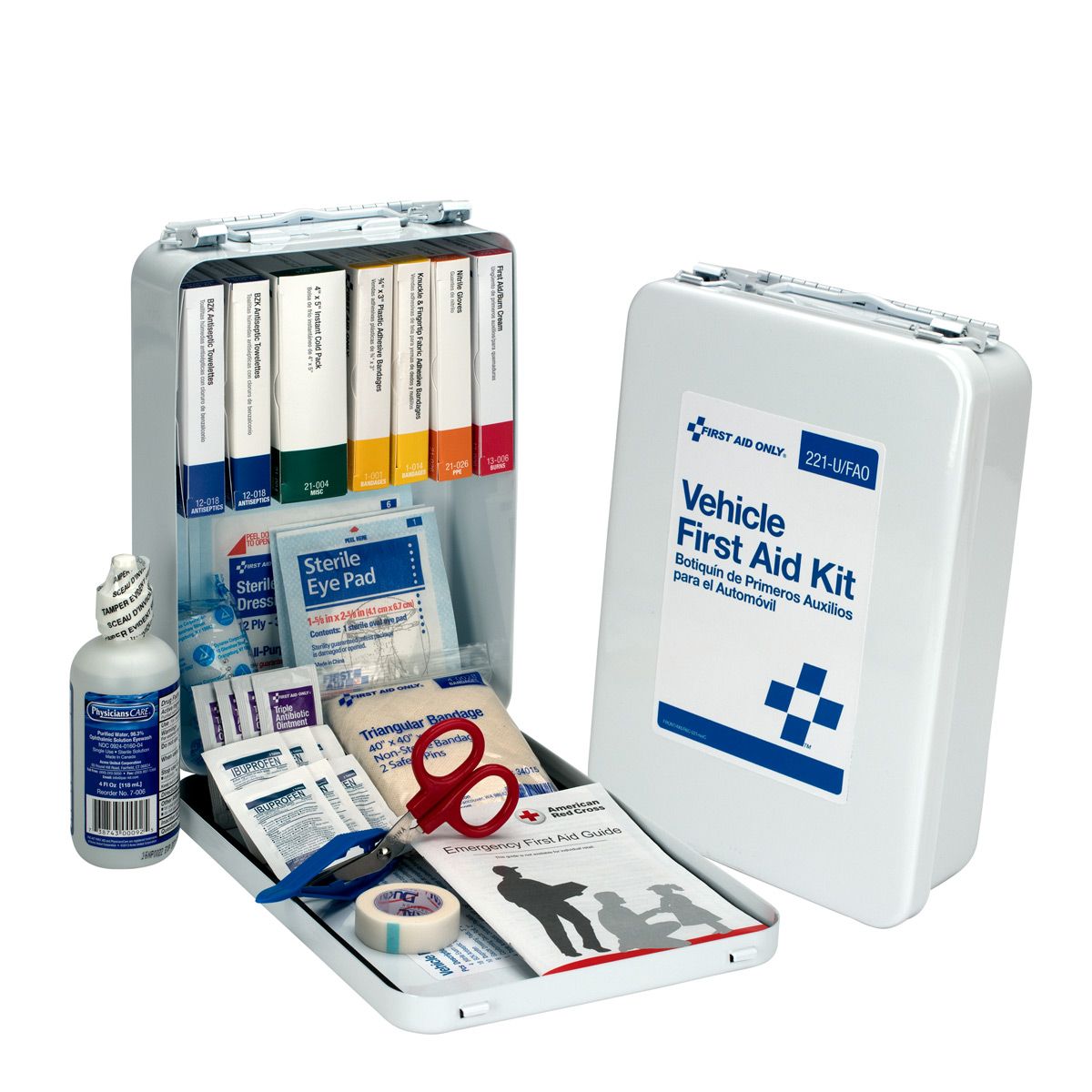 First Aid Only 25 Person Vehicle First Aid Kit Metal Case 221-U/FAO