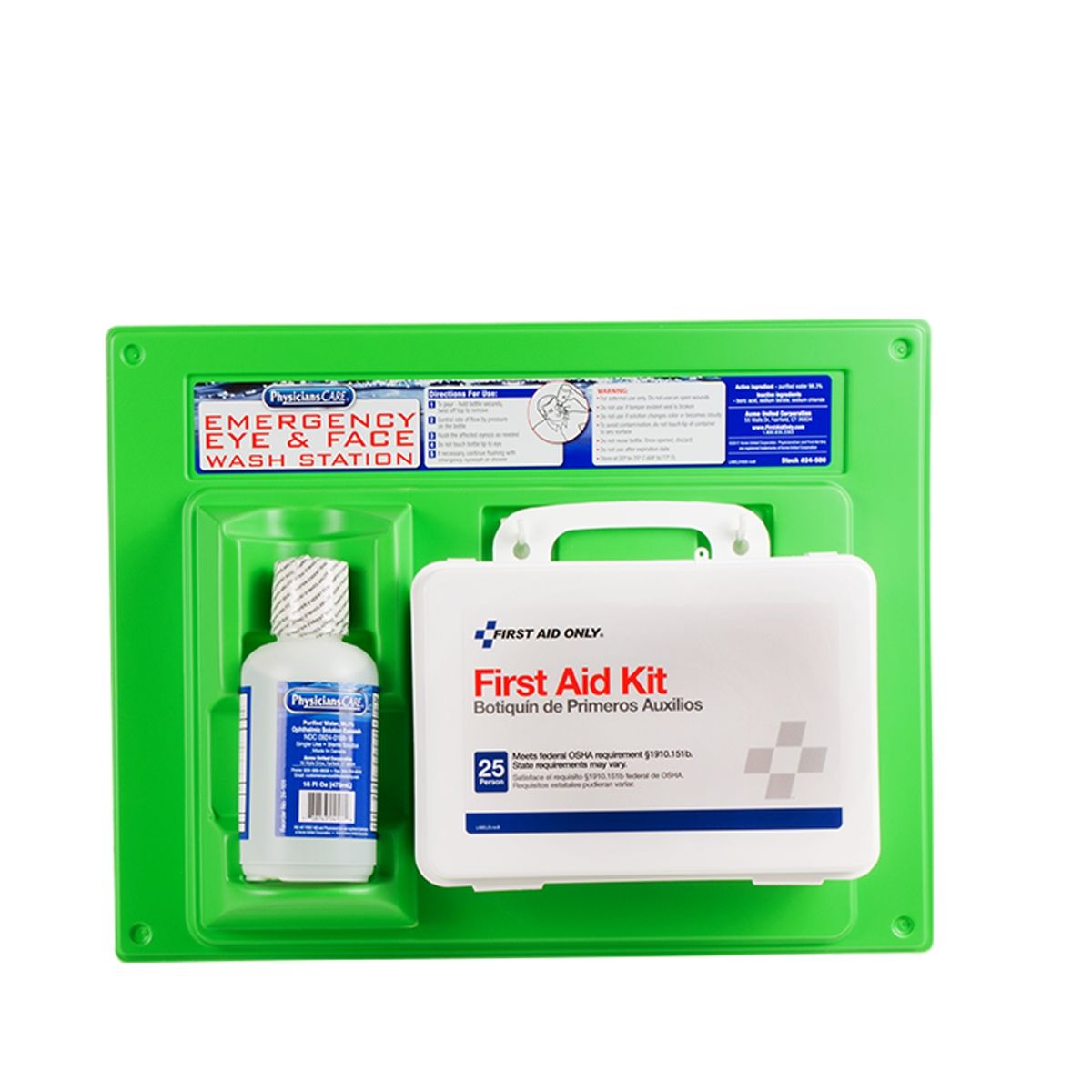 First Aid Only 16 oz. Eye Wash Station & 25 Person First Aid Kit Case of 6 24-500-001