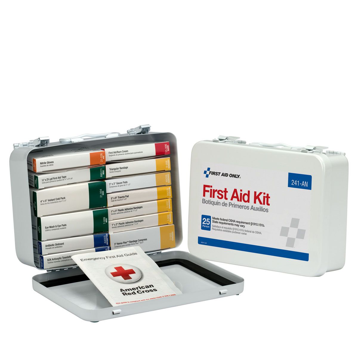 First Aid Only 25 Person 16 Unit Metal Case 241-AN
