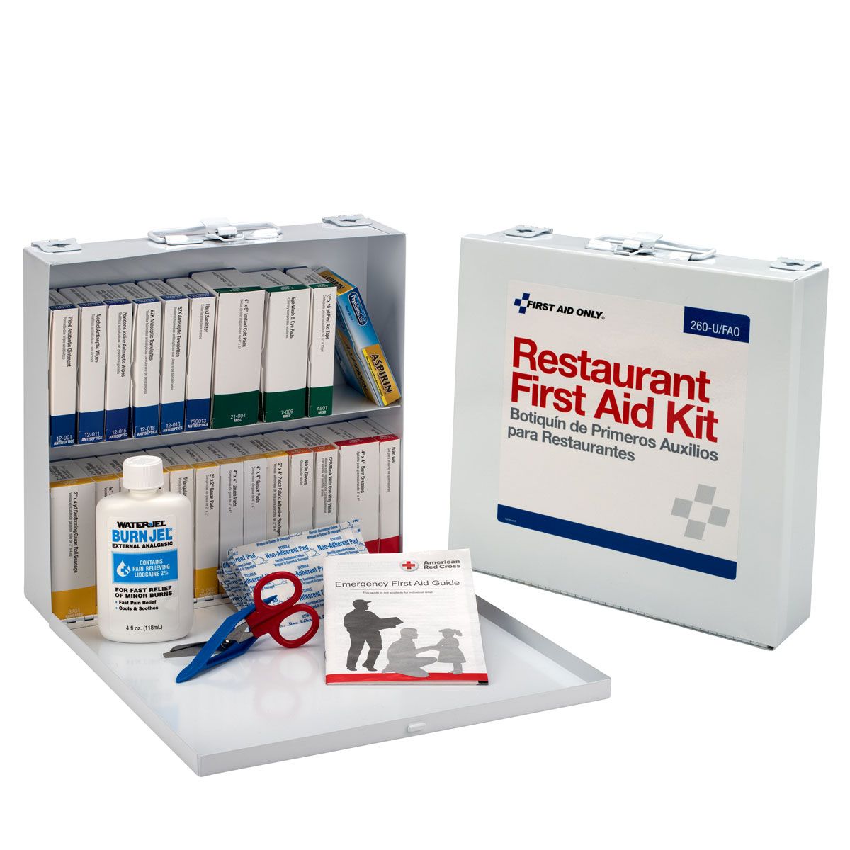 First Aid Only 75 Person Restaurant First Aid Kit with Metal Case 260-U/FAO