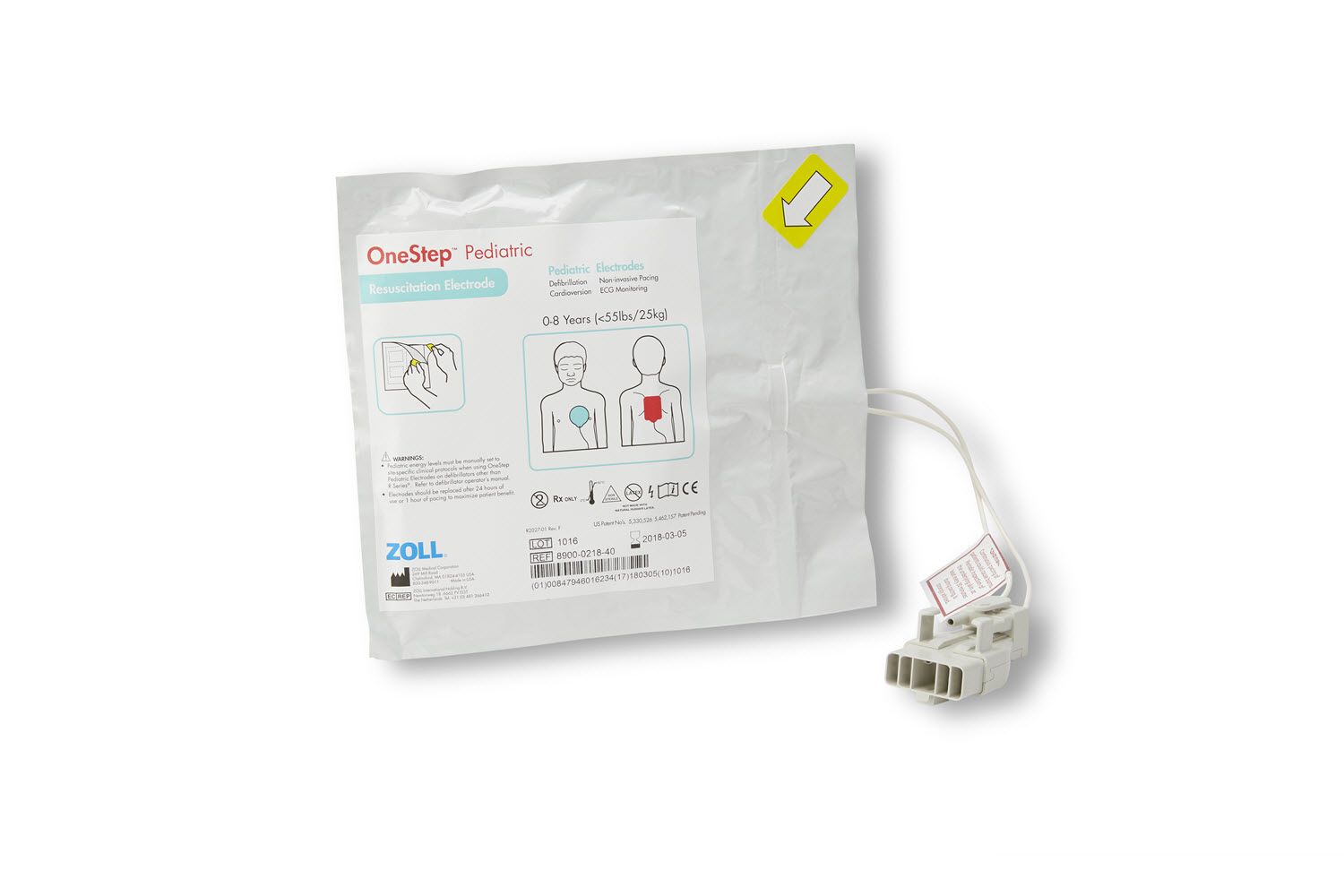 Zoll OneStep Pediatric Electrode Single 8900-0218-40
