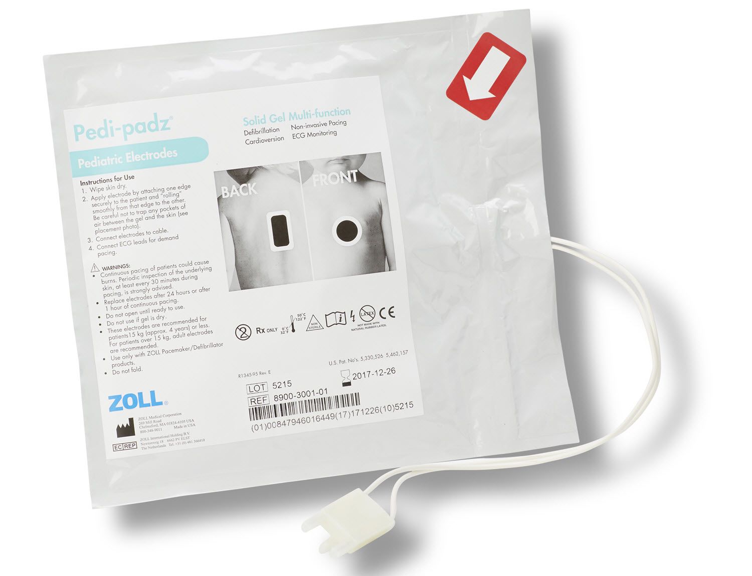 Zoll Pedi-Padz Solid Gel Electrode Case of 6 8900-3000-01