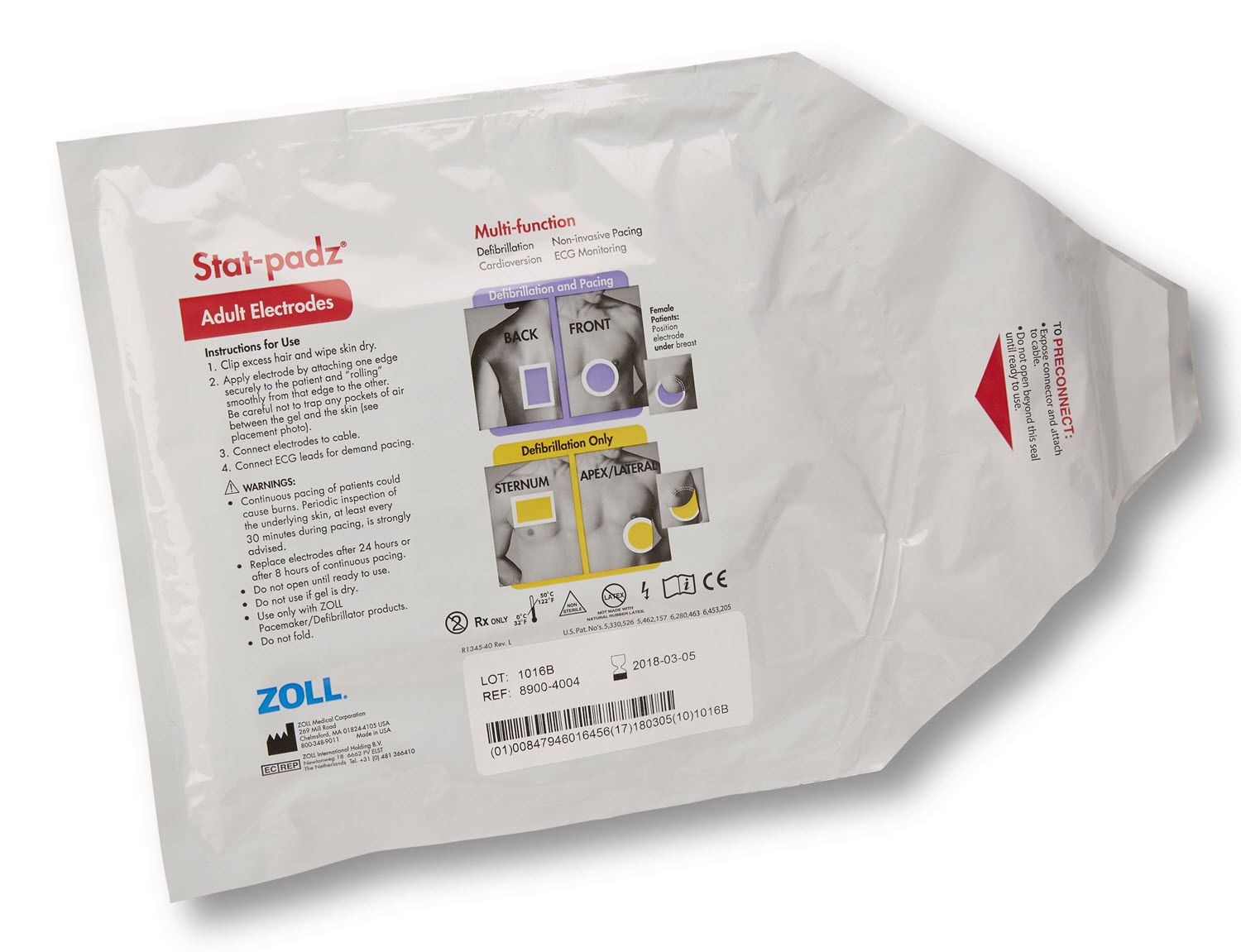 Zoll Stat-Padz Electrode 12-Case 8900-4003