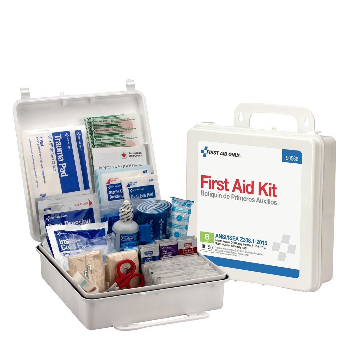 First Aid Only 50 Person Bulk Plastic ANSI Compliant Kit 6 Kit Case 90566