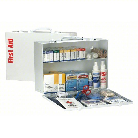 First Aid Only 2 Shelf First Aid Kit With Medications 90572