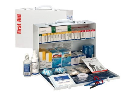 First Aid Only 2 Shelf ANSI Class B+ Metal Cabinet First Aid Kit With Medications 90573