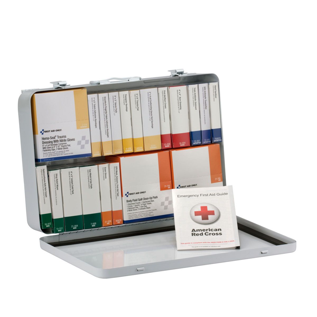 First Aid Only 75 Person Unitized Metal Kit with BBP Pack 90700