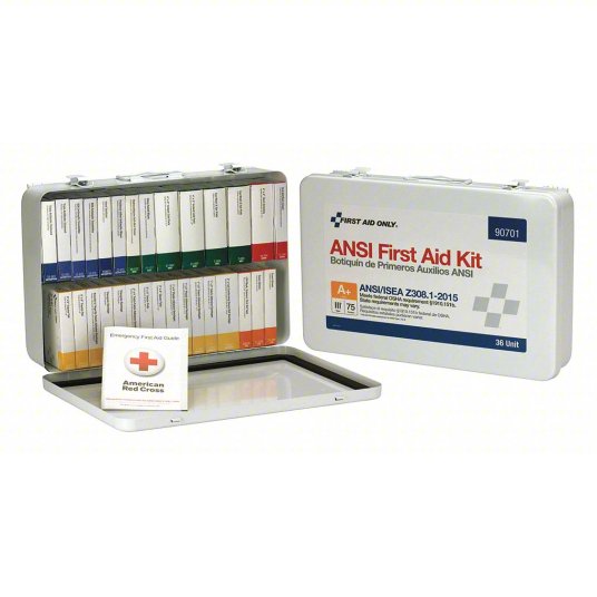 First Aid Only 75 Person Unitized First Aid Kit Metal Case 90701