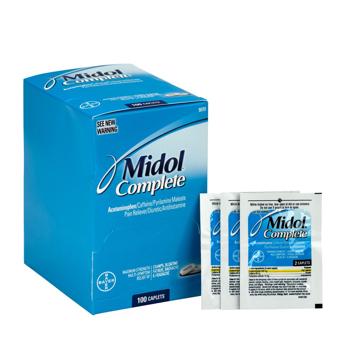 First Aid Only Midol, 2 Per Individual Pack, Box Of 50 90751