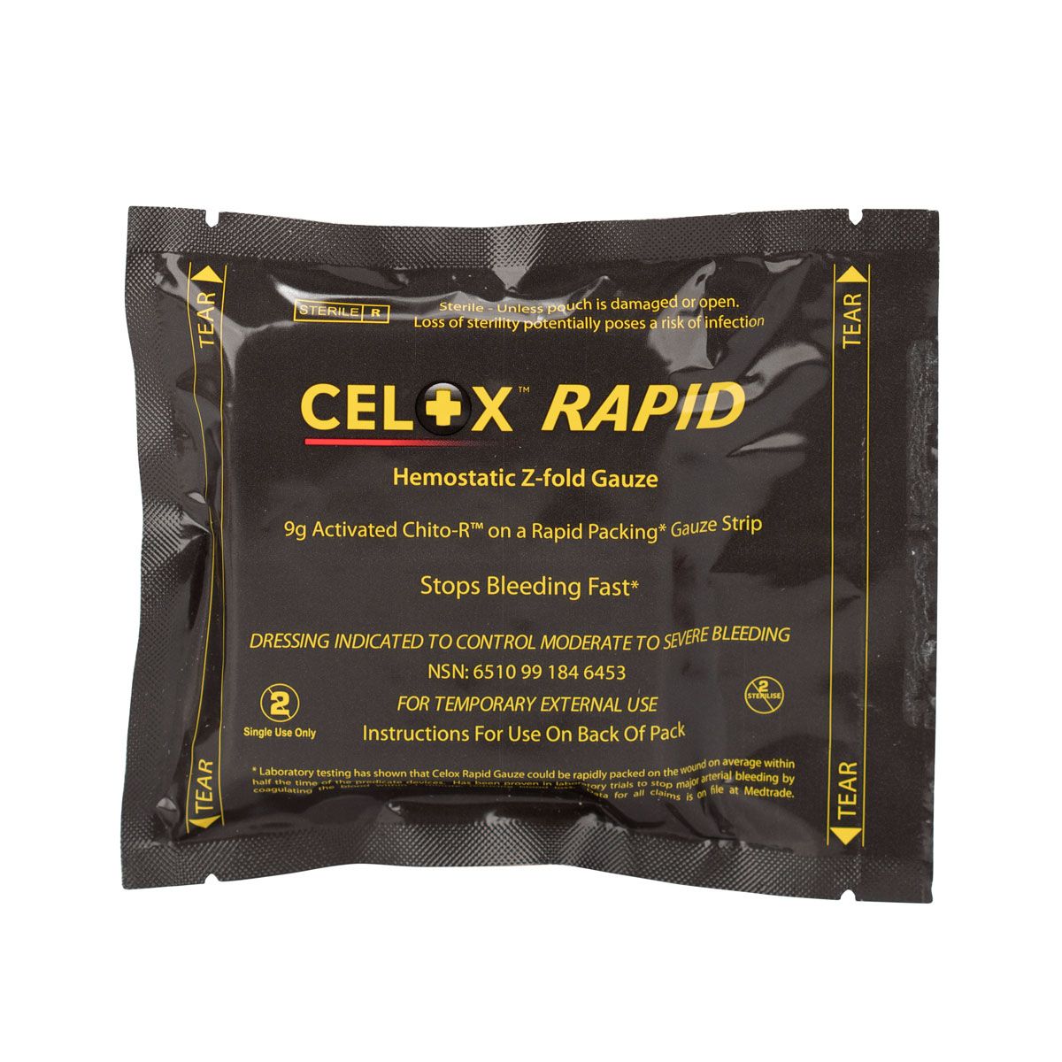 First Aid Only Celox 5' Z Fold Rapid Blood Clotting Gauze 90775