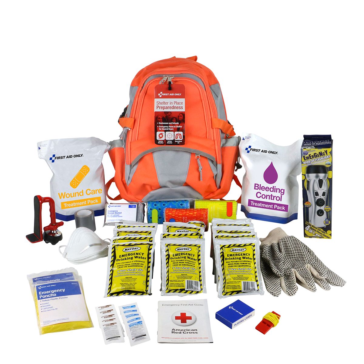 First Aid Only Shelter In Place Emergency Preparedness Backpack 91308