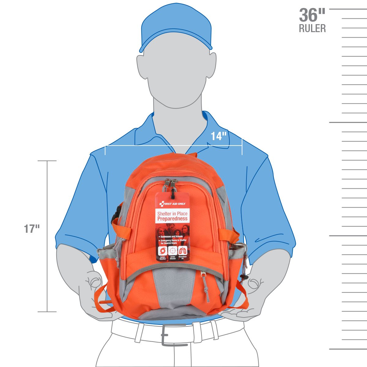 First Aid Only Shelter In Place Emergency Preparedness Backpack 91308