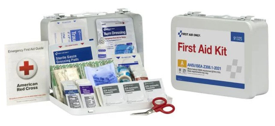 First Aid Only 25 Person ANSI A Metal First Aid Kit 91325C