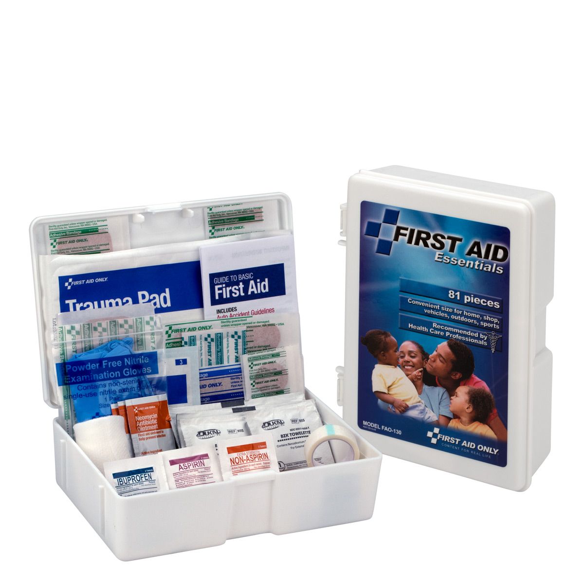 First Aid Only 80 Piece Case in Plastic Case Bulk 12 Cases FAO-130
