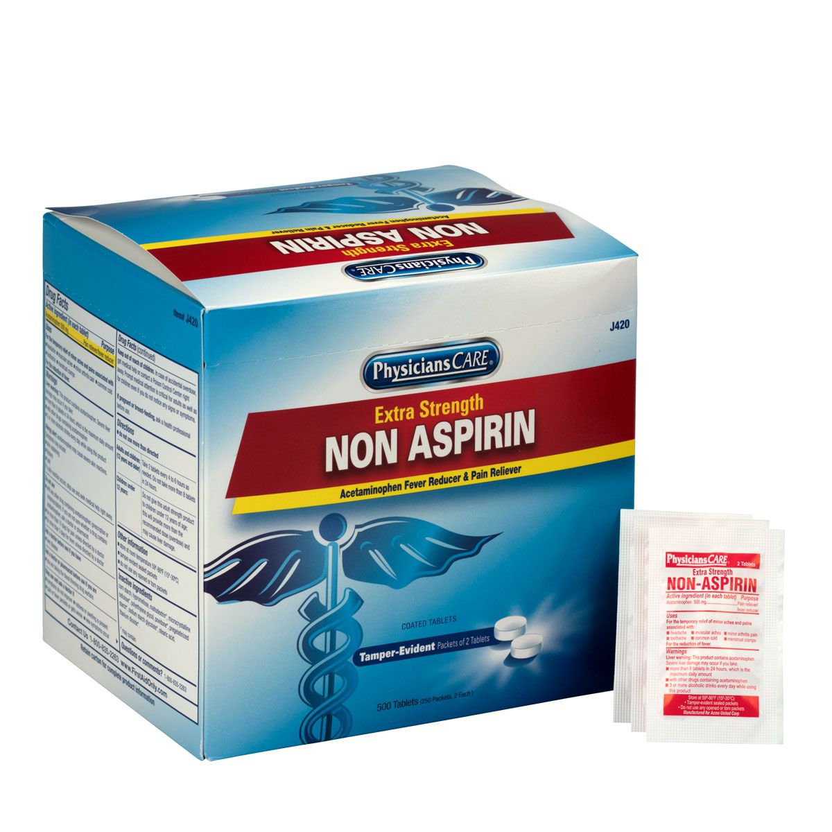 First Aid Only 10 Case Of 250 Pack Extra Strength Non Aspirin J420